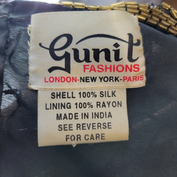 100% silk sequin Gunit Fashion lined cocktail party blouse heavy beaded - Picture 4 of 4